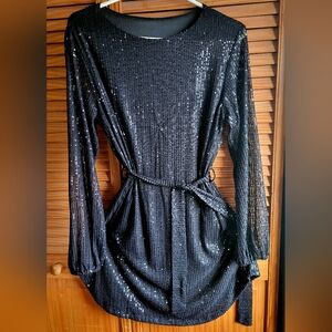 Elegant Black Sequin Dress